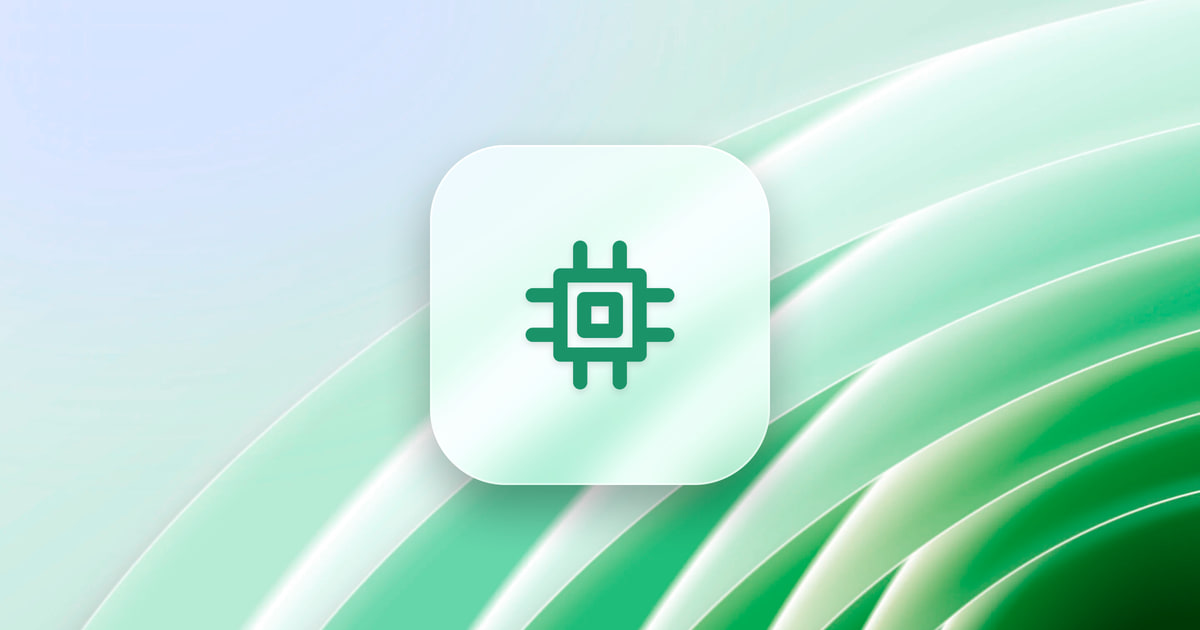 A processor chip on a frosted glass tile, over a green wallpaper.