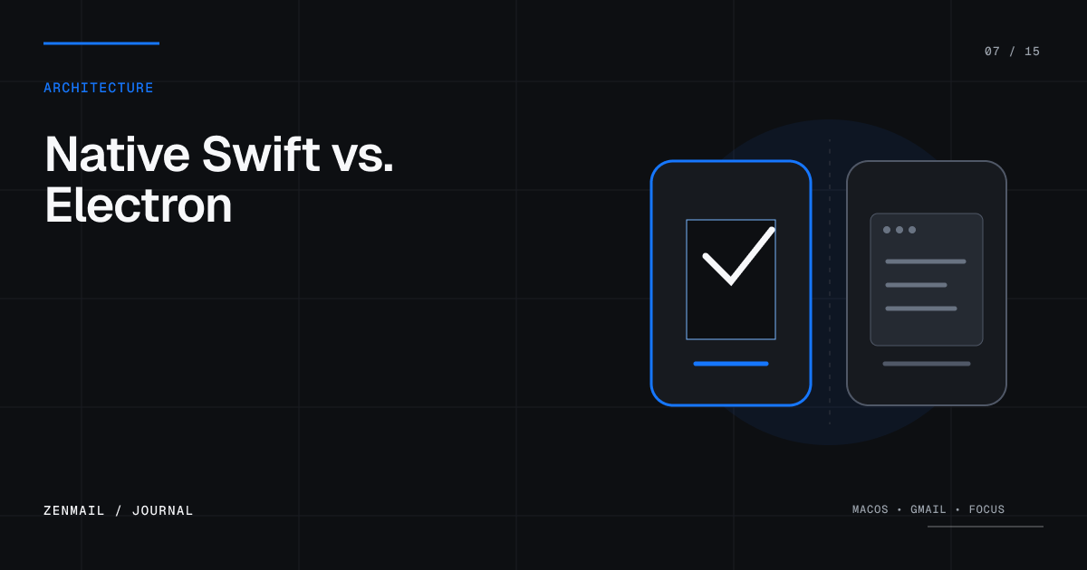 A native app panel compared with a browser-based app shell.