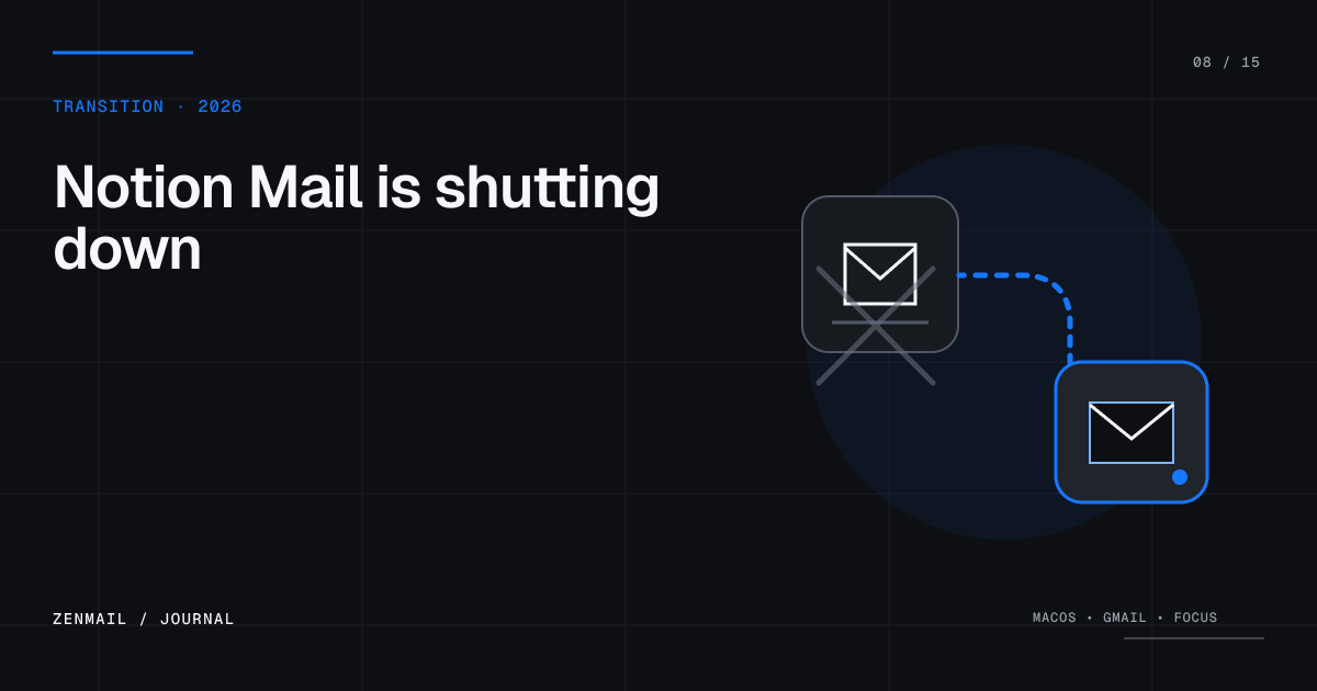 A closing mail tile transitioning into a new inbox.